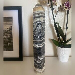 Dendritic Honey Calcite Crystal Tower